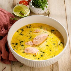 Уха от рыбака со сливками