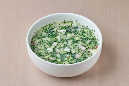 Окрошка с говядиной на квасе 