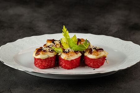 Запеченный с мидиями 