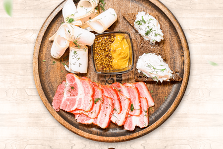 Тарель закусок из сала