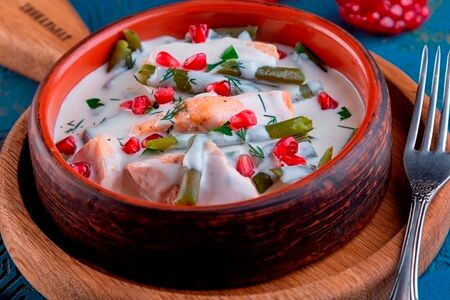 Лосось в сливочно-сырном соусе