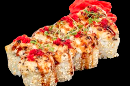 Запеченный ролл с грибной шапкой