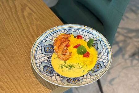 Скрембл с креветками 