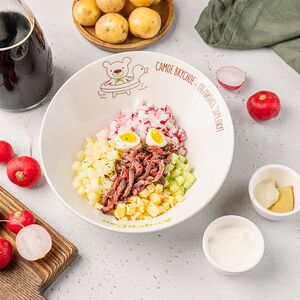 Окрошка на квасе с ростбифом
