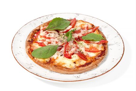 Белковая пицца с индейкой, помидором и сыром моцарелла 