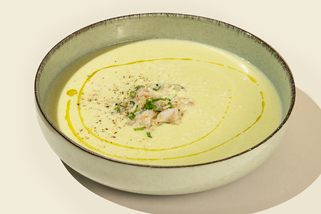 Крем-суп из цукини с креветками