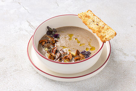 Крем грибной с трюфельным маслом и грибными чипсами