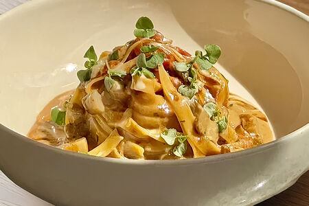 Тальятелле с белыми грибами