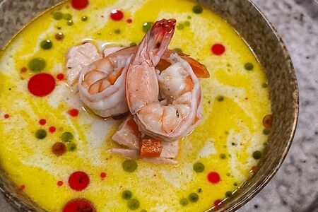 Тыквенный суп с креветкой