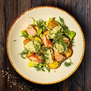 Лосось с картофелем мини*