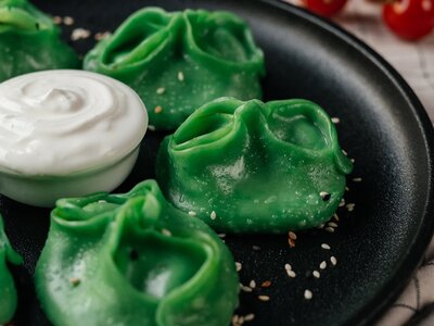 Манты с грибами