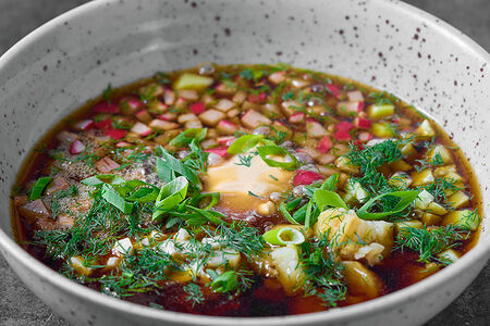 Окрошка с языком