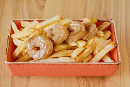 Картофель с креветками