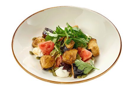 Салат с хрустящими баклажанами