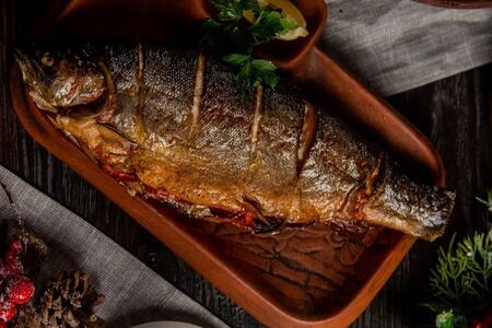 Форель радужная на мангале