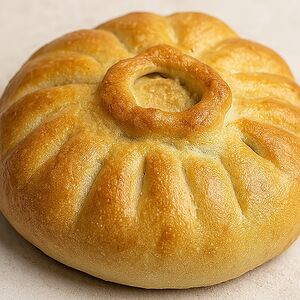 Курник со шпинатом и мясом 