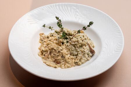 Ризотто с белыми грибами и шпинатом