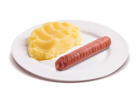 Картофельное пюре с сосиской 