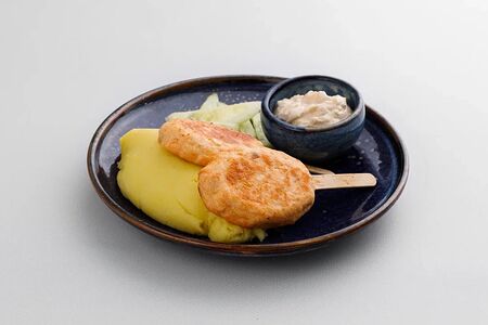 Эскимо из котлеты лосось (гриль/на пару)