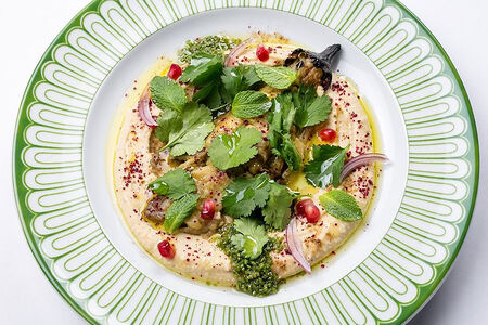 Хумус с запеченным баклажаном