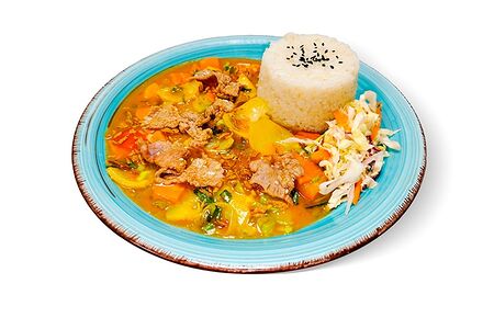 Рис в соусе с говядиной Com Bo Chua Ngot