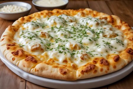 Пицца Чикен с чесночным соусом маленькая