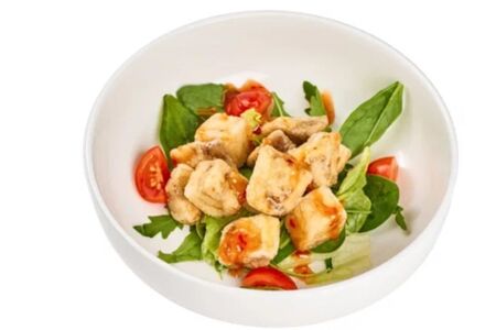 Салат с хрустящими баклажанами 