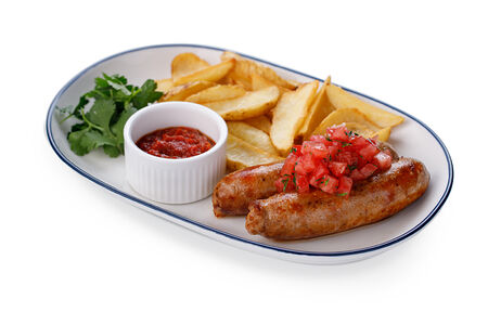 Куриные купаты с картофельными дольками