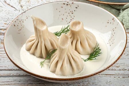 Хинкали патара с курицей и грибами