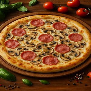 С ветчиной и грибами