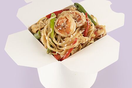 Рисовая лапша с креветками