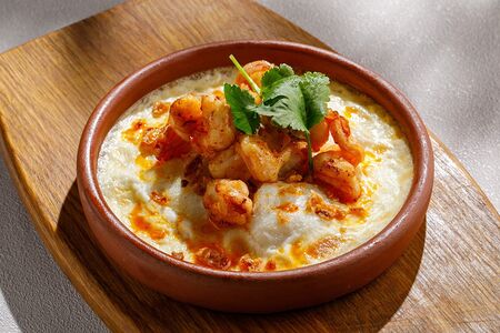 Судак в кеци с креветками