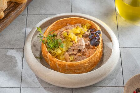 Фрикасе из телятины с картофельным пюре