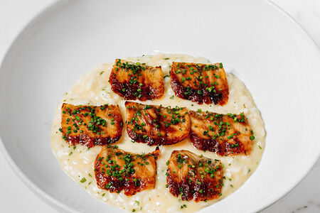 Ризотто с копченым угрем и пармезаном