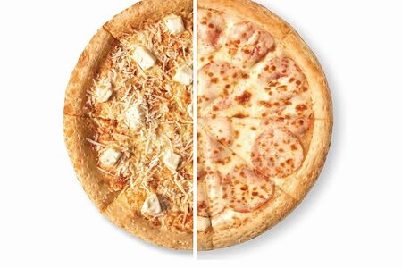 Пицца Половинки (Три сыра / Ветчинная)