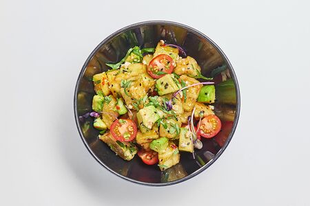 Салат с хрустящими баклажанами