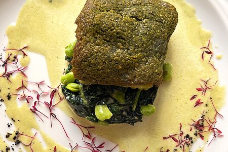 Мурманская треска под пармезаном со свежим укропом