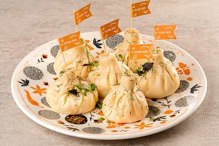 Хинкали том ям с креветкой