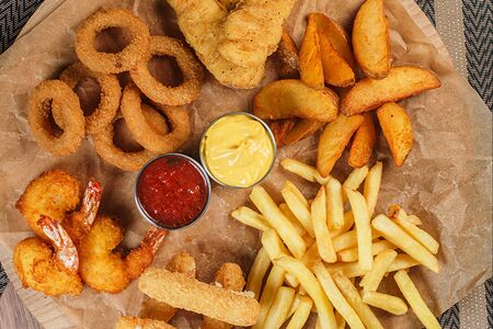 Сет закусок айдахо с сыром и креветками