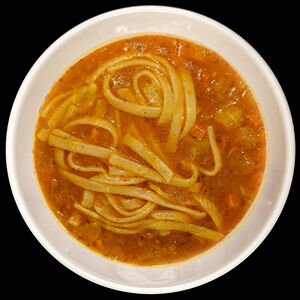 Лагман с чесночными тостами