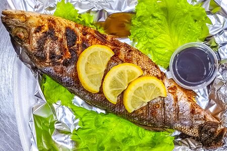 Сибас на мангале