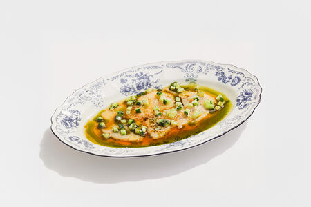 Гребешок с малосольным огурцом