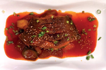 Палтус в соусе