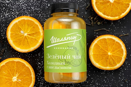 Холодный зелёный чай с апельсином
