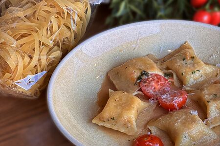 Равиоли с курицей и креветкой