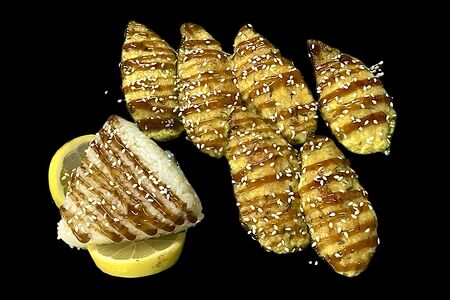 Запеченные мидии с чесночной шапочкой