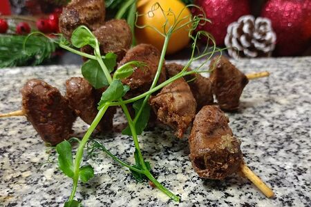 Шашлычок из куриных сердечек