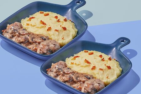 Курица в сливочном соусе с пюре Х2