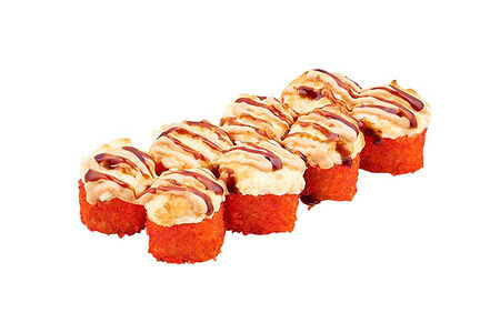 Запечённый ролл с форелью и сыром