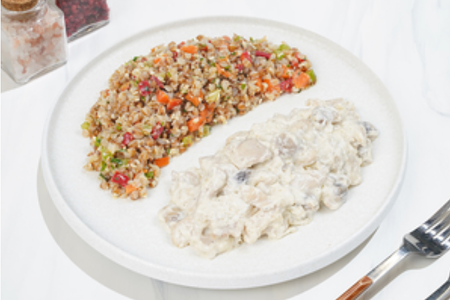 Фрикасе куриное с гречкой